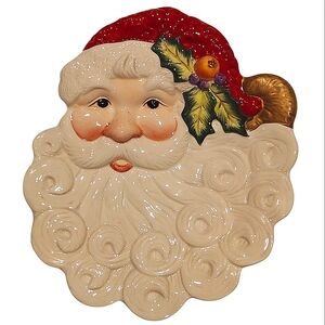 Fitz and Floyd Essentials Nöel Classique Santa Claus Dish